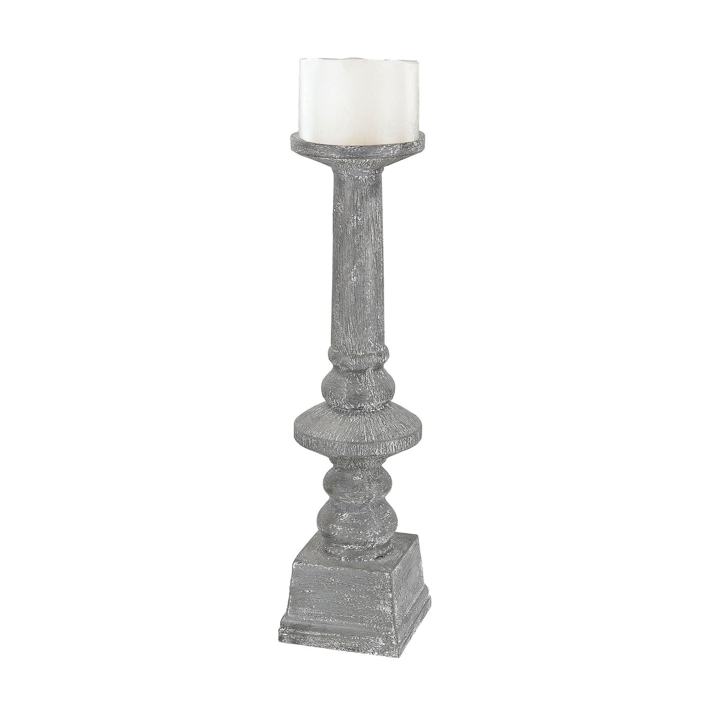 ELK STUDIO 9166-022 Floor Standing Grey Washed Candle Holder - Medium