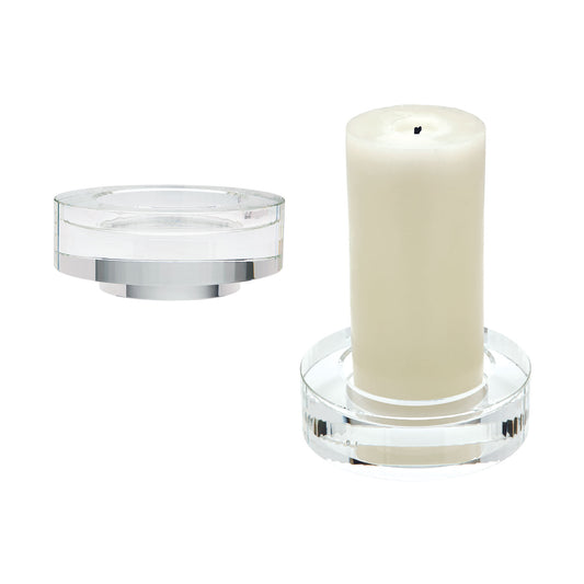 ELK SIGNATURE 980009/S2 Fluted Crystal Candleholders (Set of 2)