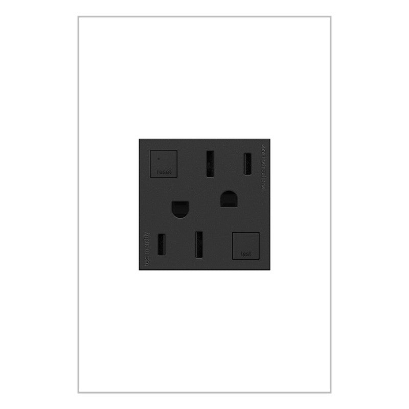 LEGRAND AGFTR2152G4 ADORNE  Tamper-Resistant 15A Duplex Self-Test GFCI Receptacles, Graphite