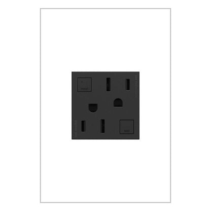 LEGRAND AGFTR2152G4 ADORNE  Tamper-Resistant 15A Duplex Self-Test GFCI Receptacles, Graphite