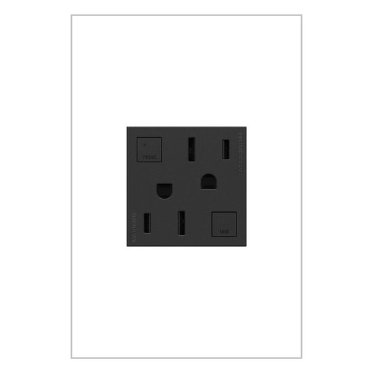 LEGRAND AGFTR2152G4 ADORNE  Tamper-Resistant 15A Duplex Self-Test GFCI Receptacles, Graphite