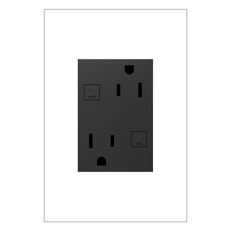 LEGRAND AGFTR2153G4 ADORNE  Plus Size Tamper-Resistant 15A Duplex Self-Test GFCI Receptacles, Graphite