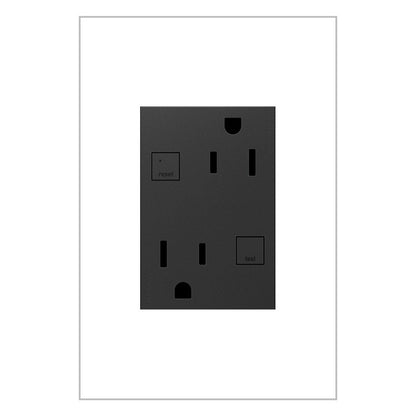 LEGRAND AGFTR2153G4 ADORNE  Plus Size Tamper-Resistant 15A Duplex Self-Test GFCI Receptacles, Graphite