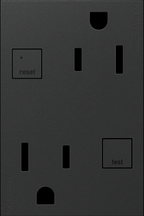 LEGRAND AGFTR2153G4 ADORNE  Plus Size Tamper-Resistant 15A Duplex Self-Test GFCI Receptacles, Graphite