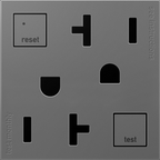 LEGRAND AGFTR2202M4 ADORNE  Tamper-Resistant 20A Duplex Self-Test GFCI Receptacles, Magnesium