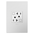 LEGRAND AGFTR2202W4 ADORNE  Tamper-Resistant 20A Duplex Self-Test GFCI Receptacles, White