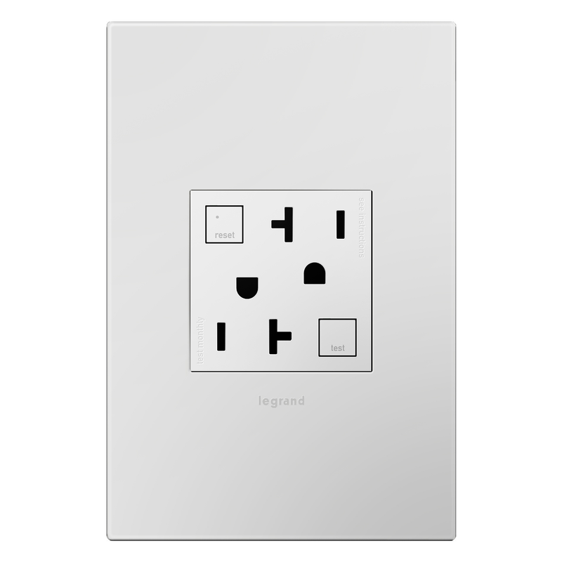 LEGRAND AGFTR2202W4 ADORNE  Tamper-Resistant 20A Duplex Self-Test GFCI Receptacles, White