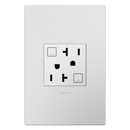 LEGRAND AGFTR2202W4 ADORNE  Tamper-Resistant 20A Duplex Self-Test GFCI Receptacles, White