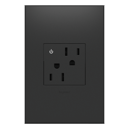 LEGRAND ARCD152G10 ADORNE  15A Tamper-Resistant Dual-Controlled Outlet, Graphite