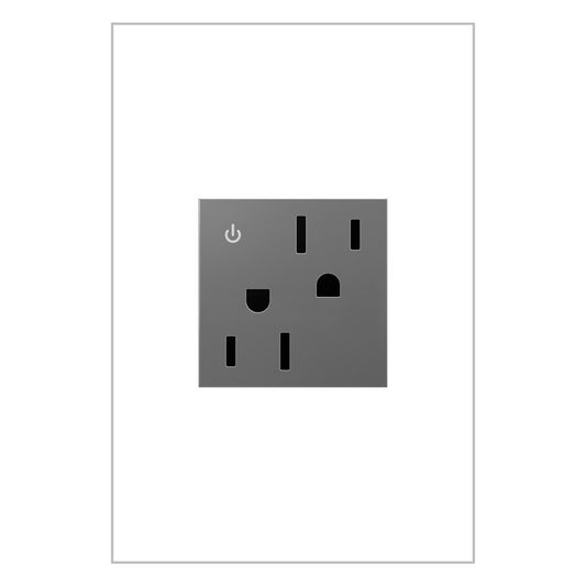 LEGRAND ARCD152M10 ADORNE  15A Tamper-Resistant Dual-Controlled Outlet, Magnesium