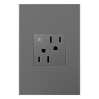 LEGRAND ARCD152M10 ADORNE  15A Tamper-Resistant Dual-Controlled Outlet, Magnesium