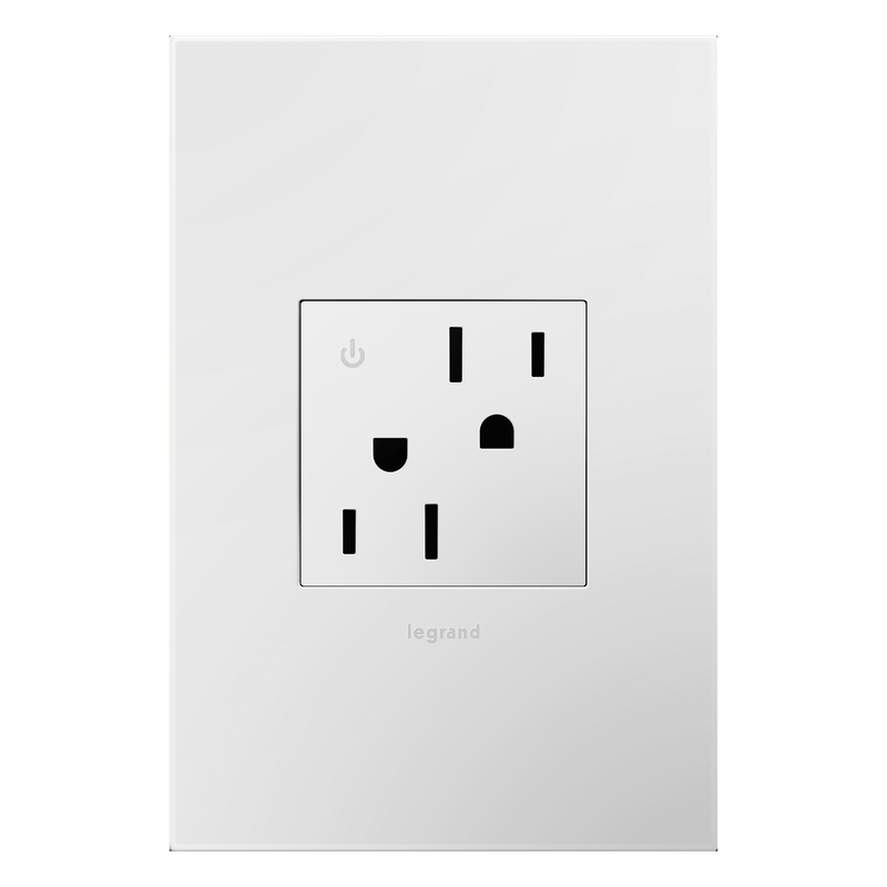 LEGRAND ARCD152W10 ADORNE  15A Tamper-Resistant Dual-Controlled Outlet, White