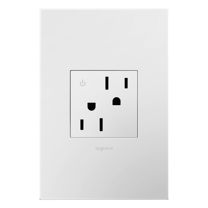 LEGRAND ARCD152W10 ADORNE  15A Tamper-Resistant Dual-Controlled Outlet, White