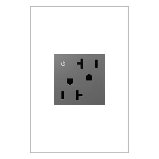 LEGRAND ARCD202M10 ADORNE  20A Tamper-Resistant Dual-Controlled Outlet, Magnesium