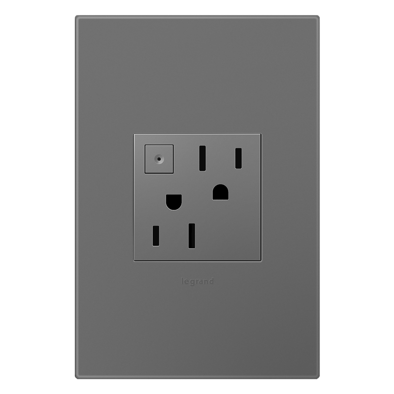 LEGRAND ARPS152M4 ADORNE  15A Energy-Saving On/Off Outlet, Magnesium