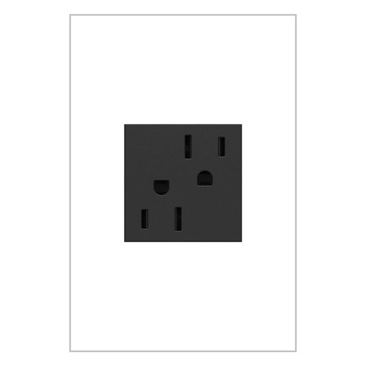 LEGRAND ARTR152G4 ADORNE  15A Dual Tamper-Resistant Outlet, Graphite