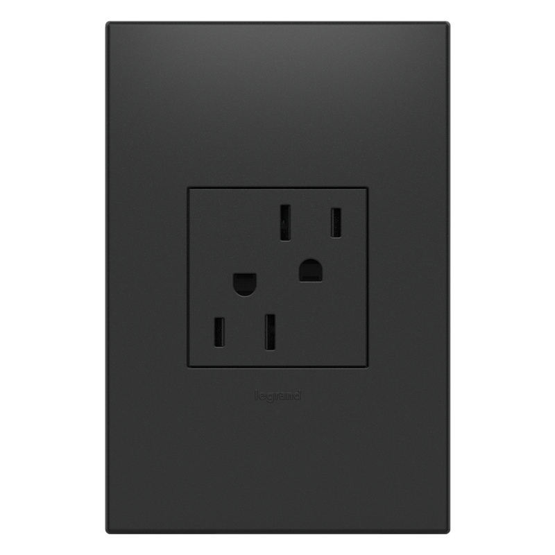 LEGRAND ARTR152G4 ADORNE  15A Dual Tamper-Resistant Outlet, Graphite