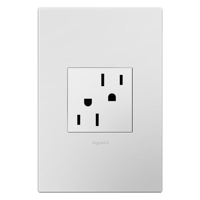 LEGRAND ARTR152W4 ADORNE  15A Dual Tamper-Resistant Outlet, White