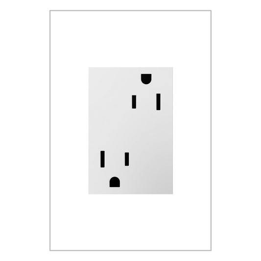 LEGRAND ARTR153W4 ADORNE  15A Dual Tamper-Resistant Plus-Size Outlet, White