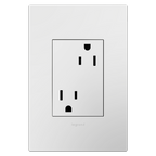 LEGRAND ARTR153W4 ADORNE  15A Dual Tamper-Resistant Plus-Size Outlet, White