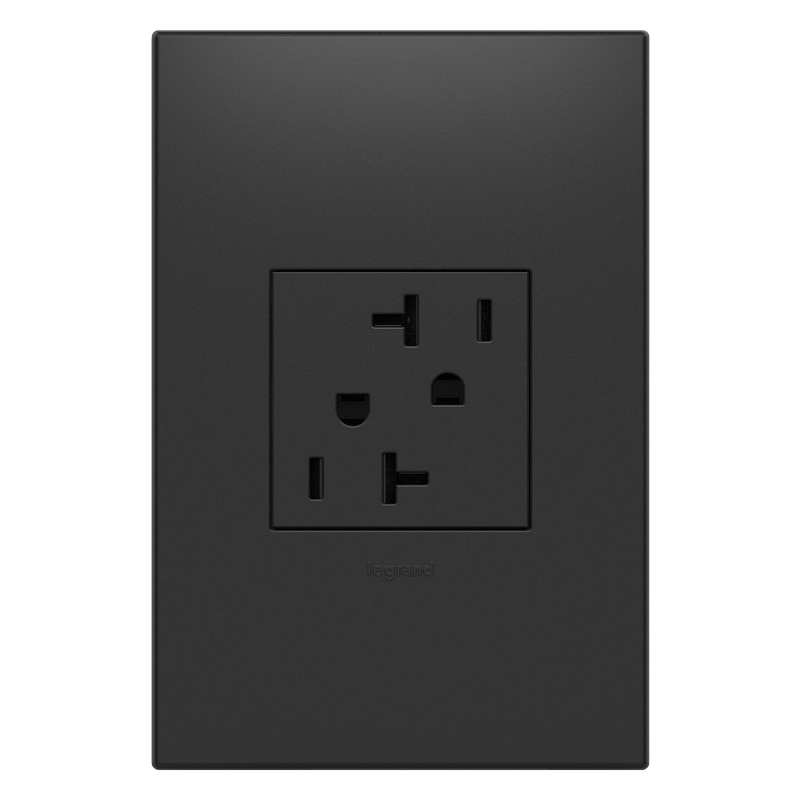 LEGRAND ARTR202G4 ADORNE  20A Dual Tamper-Resistant Outlet, Graphite