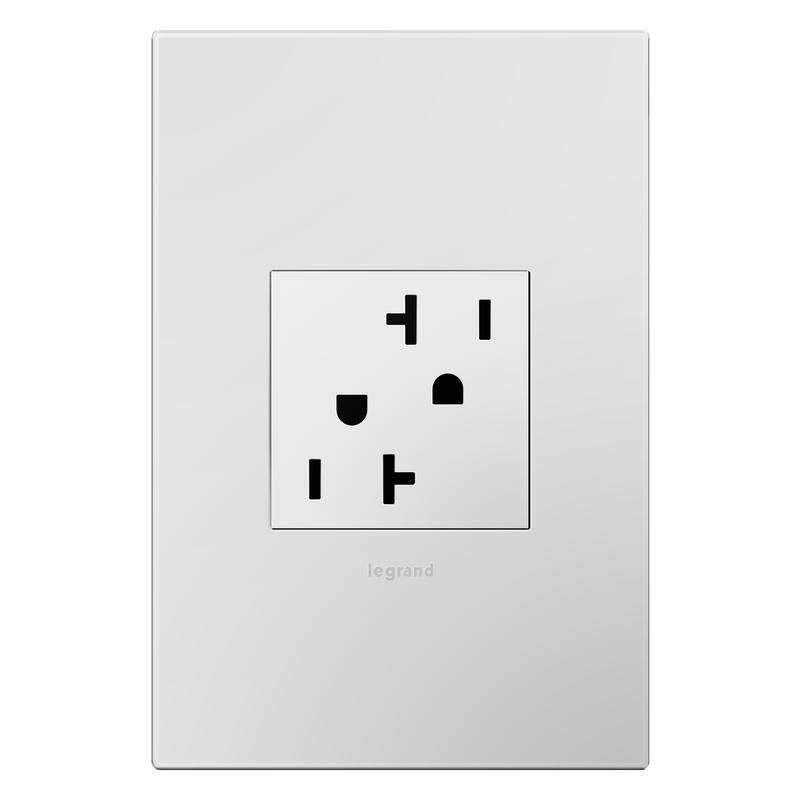 LEGRAND ARTR202W4 ADORNE  20A Dual Tamper-Resistant Outlet, White