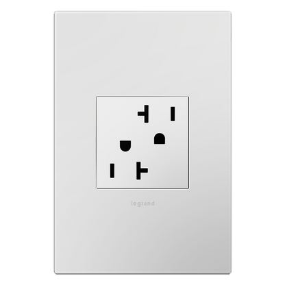 LEGRAND ARTR202W4 ADORNE  20A Dual Tamper-Resistant Outlet, White