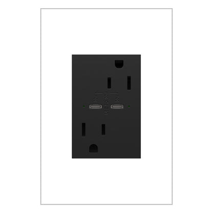 LEGRAND ARTRUSB15PD30G4 ADORNE  15A Tamper-Resistant Ultra-Fast Plus Power Delivery USB Type-C/C Outlet, Plus-Size, Graphite