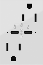 LEGRAND ARTRUSB15PD30W4 ADORNE  15A Tamper-Resistant Ultra-Fast Plus Power Delivery USB Type-C/C Outlet, Plus-Size, White