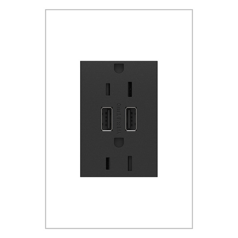 LEGRAND ARTRUSB153G4 ADORNE  Dual-USB Outlet , Graphite