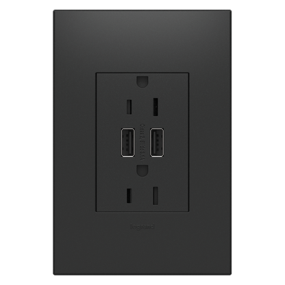 LEGRAND ARTRUSB153G4 ADORNE  Dual-USB Outlet , Graphite