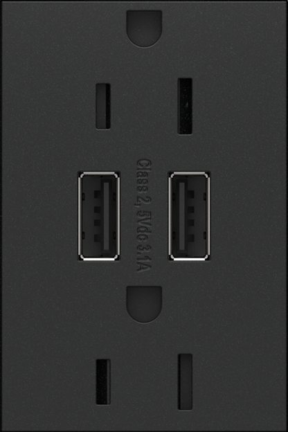 LEGRAND ARTRUSB153G4 ADORNE  Dual-USB Outlet , Graphite