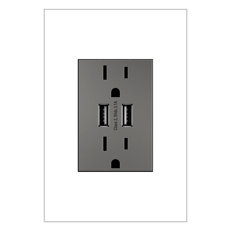 LEGRAND ARTRUSB153M4 ADORNE  Dual-USB Outlet , Magnesium