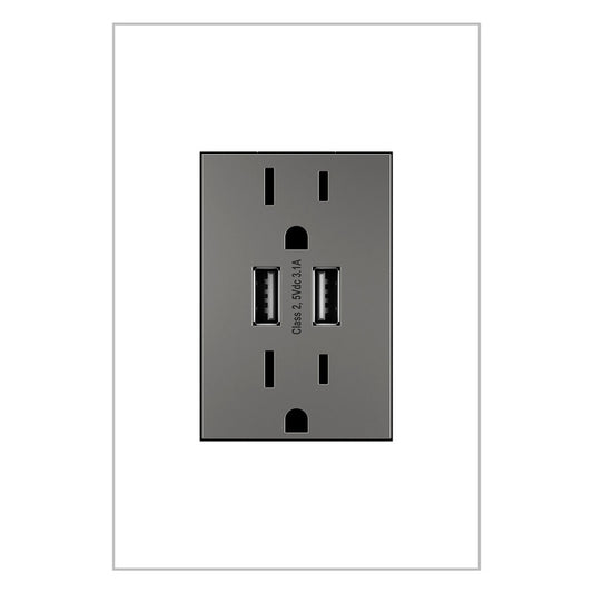 LEGRAND ARTRUSB153M4 ADORNE  Dual-USB Outlet , Magnesium