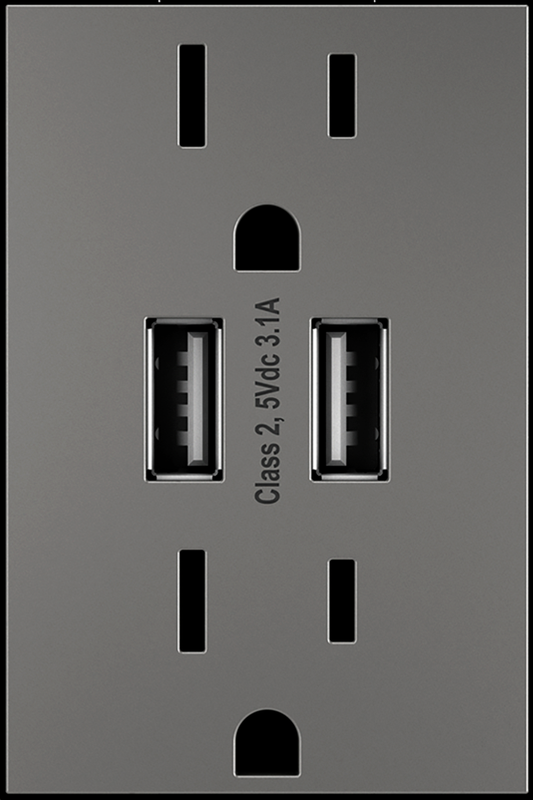 LEGRAND ARTRUSB153M4 ADORNE  Dual-USB Outlet , Magnesium