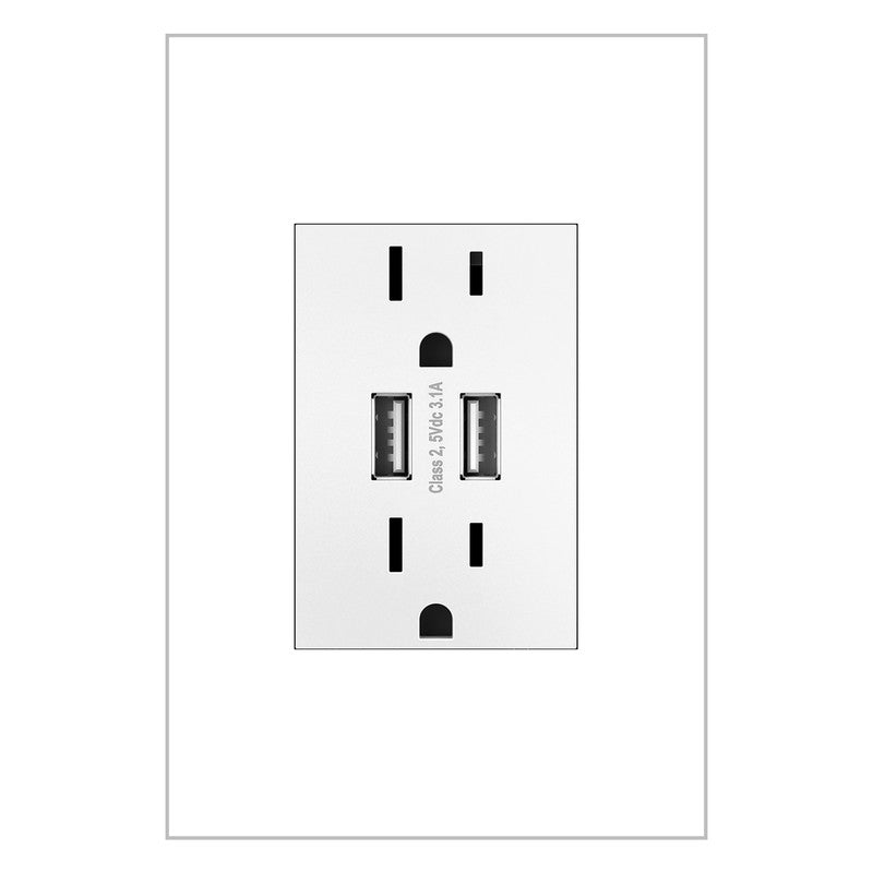 LEGRAND ARTRUSB153W4 ADORNE  Dual-USB Outlet , White