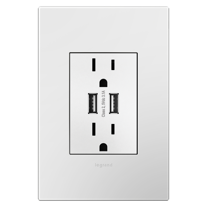 Legrand Adorne Dual USB Outlet – Charge Two Devices, Tamper-Resistant, Easy Install
