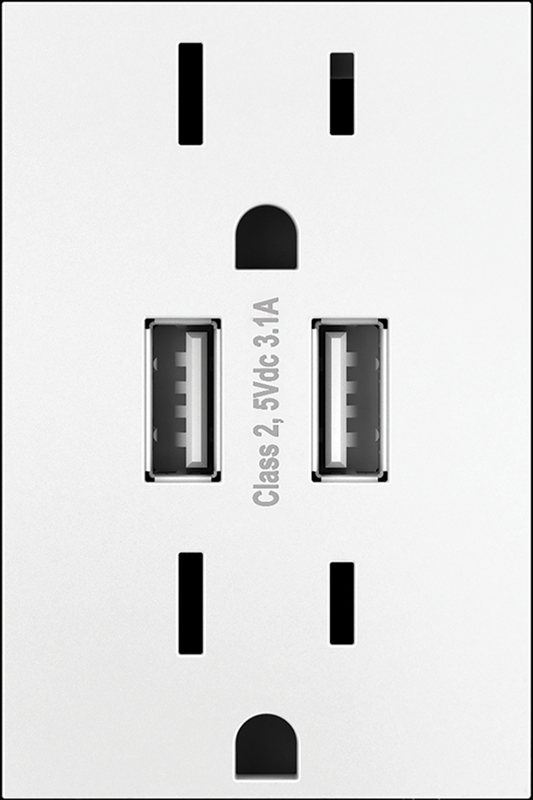 LEGRAND ARTRUSB153W4 ADORNE  Dual-USB Outlet , White