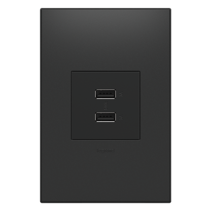 LEGRAND ARUSB2AA6G4 ADORNE  Ultra-Fast USB Type-A/A Outlet Module, Graphite