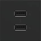 LEGRAND ARUSB2AA6G4 ADORNE  Ultra-Fast USB Type-A/A Outlet Module, Graphite