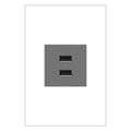 LEGRAND ARUSB2AA6M4 ADORNE  Ultra-Fast USB Type-A/A Outlet Module, Magnesium