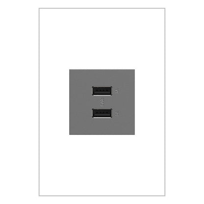 LEGRAND ARUSB2AA6M4 ADORNE  Ultra-Fast USB Type-A/A Outlet Module, Magnesium