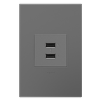LEGRAND ARUSB2AA6M4 ADORNE  Ultra-Fast USB Type-A/A Outlet Module, Magnesium