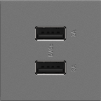 LEGRAND ARUSB2AA6M4 ADORNE  Ultra-Fast USB Type-A/A Outlet Module, Magnesium