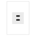 LEGRAND ARUSB2AA6W4 ADORNE  Ultra-Fast USB Type-A/A Outlet Module, White