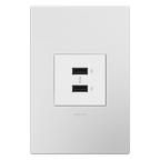 LEGRAND ARUSB2AA6W4 ADORNE  Ultra-Fast USB Type-A/A Outlet Module, White