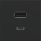 LEGRAND ARUSB2AC6G4 ADORNE  Ultra-Fast USB Type-A/C Outlet Module, Graphite