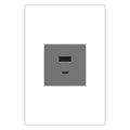 LEGRAND ARUSB2AC6M4 ADORNE  Ultra-Fast USB Type-A/C Outlet Module, Magnesium