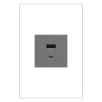 LEGRAND ARUSB2AC6M4 ADORNE  Ultra-Fast USB Type-A/C Outlet Module, Magnesium