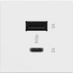 LEGRAND ARUSB2AC6W4 ADORNE  Ultra-Fast USB Type-A/C Outlet Module, White